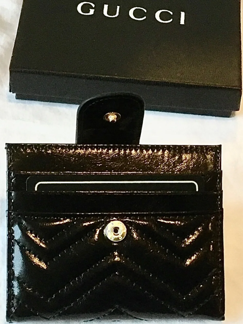 GUCCI SMAL BLACK UNISEX CARDS ORGANIZERS LEATHER WALLET